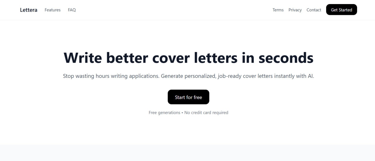 Lettera — AI Cover Letter Generator 