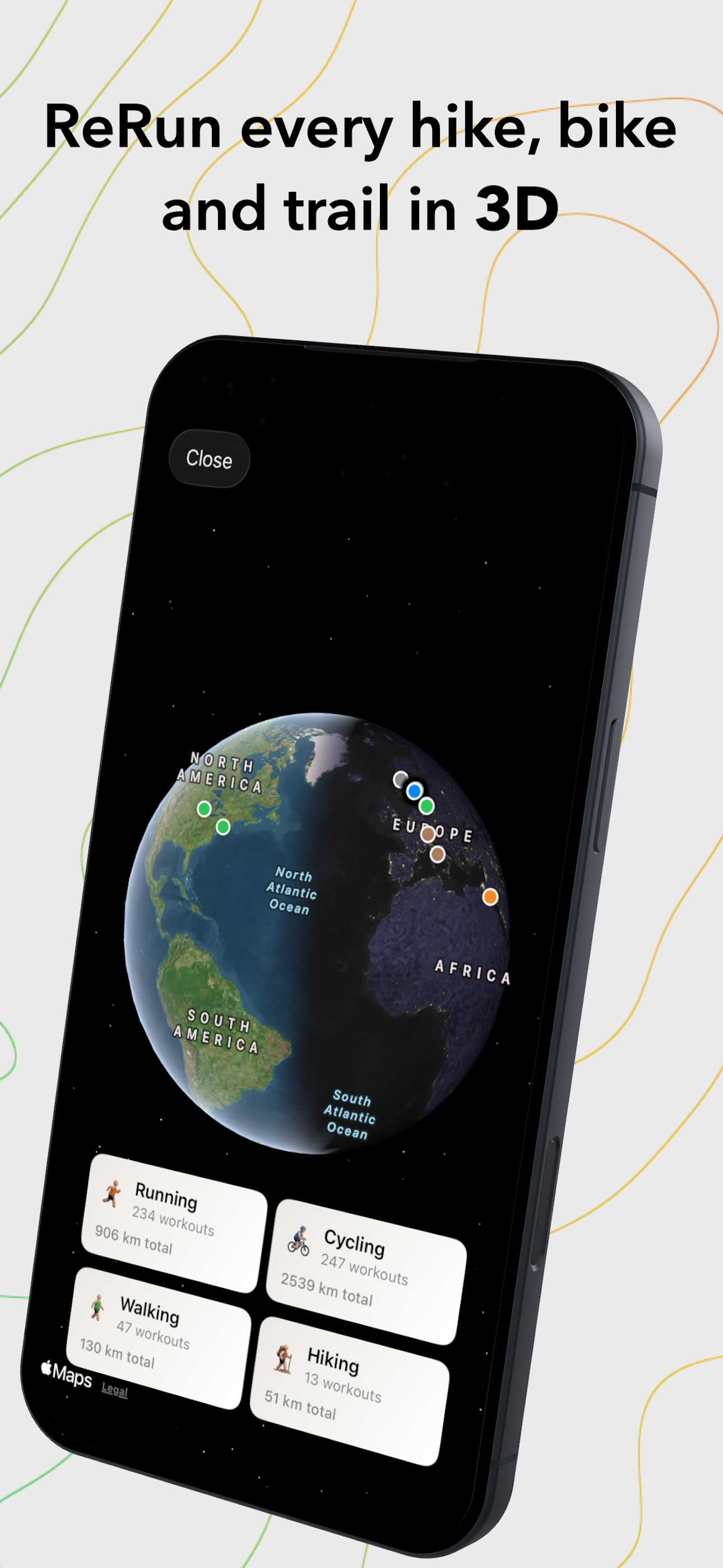 ReRun: 3D Hike, Bike & Trails - Screenshot 2 showing product features and functionality