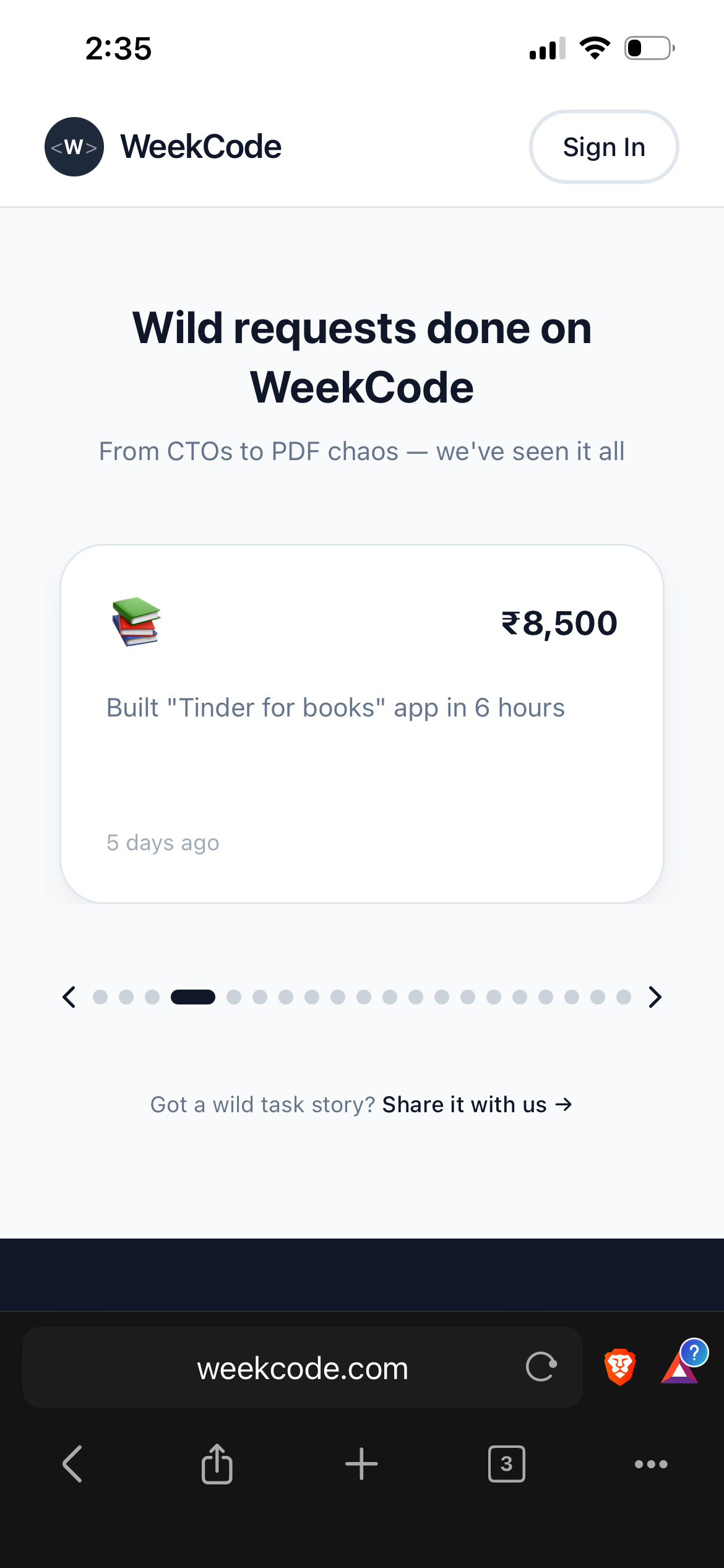 WeekCode - Screenshot 4 showing product features and functionality