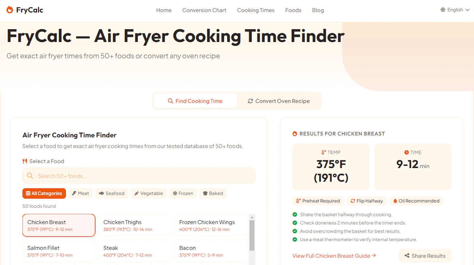 FryCalc screenshot 1