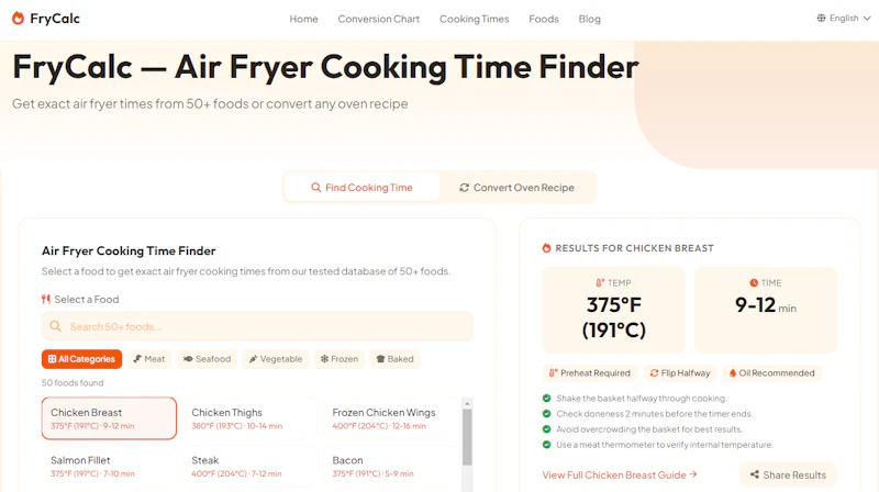 FryCalc screenshot 1