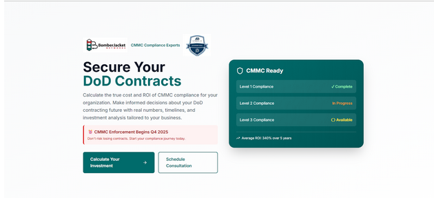 CMMC ROI - Main product screenshot demonstrating key features and user interface