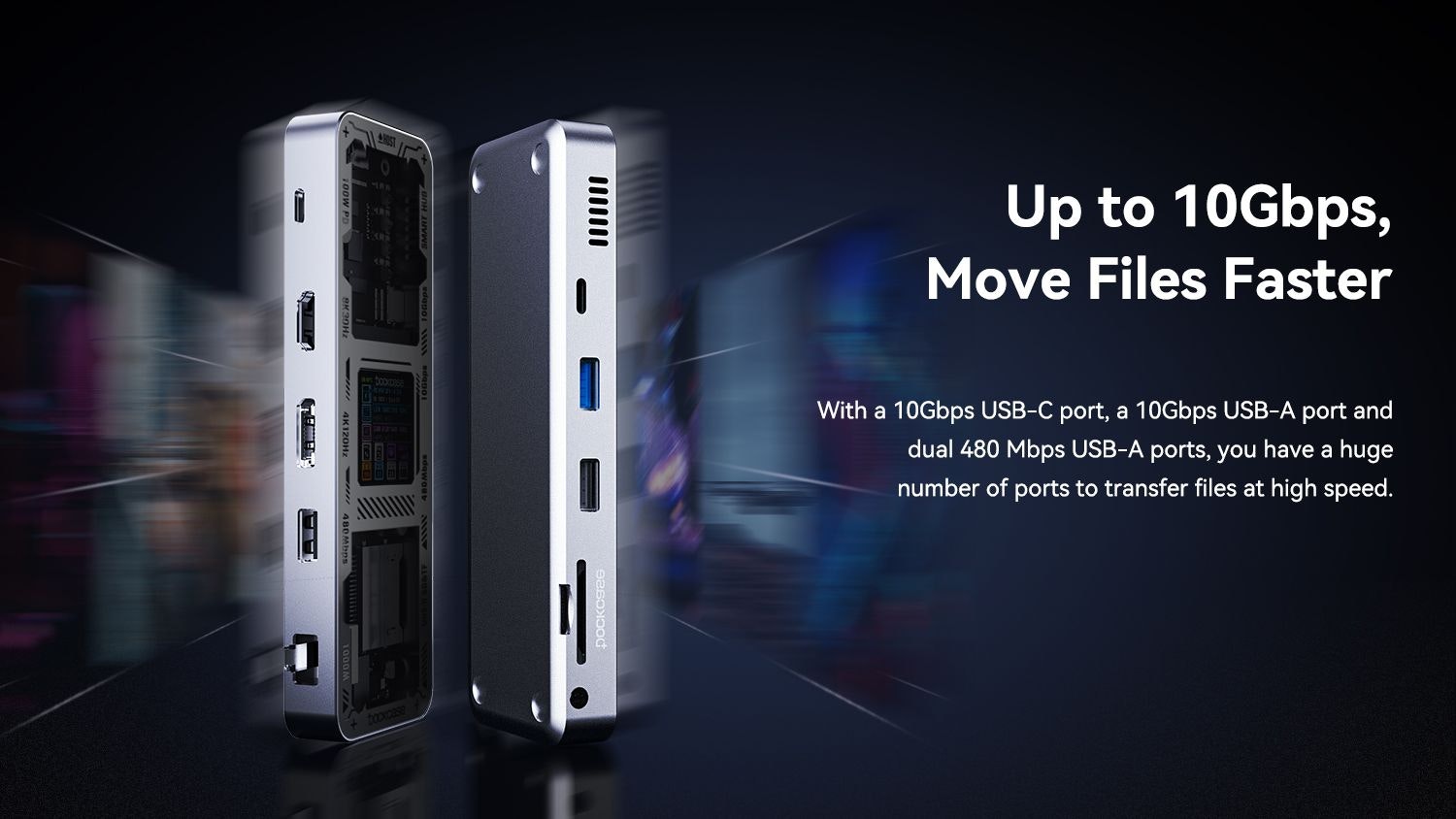Dockcase Smart USB-C Hub 10-in-1 editie - De ultieme slimme hub voor uw werkruimte. media 8