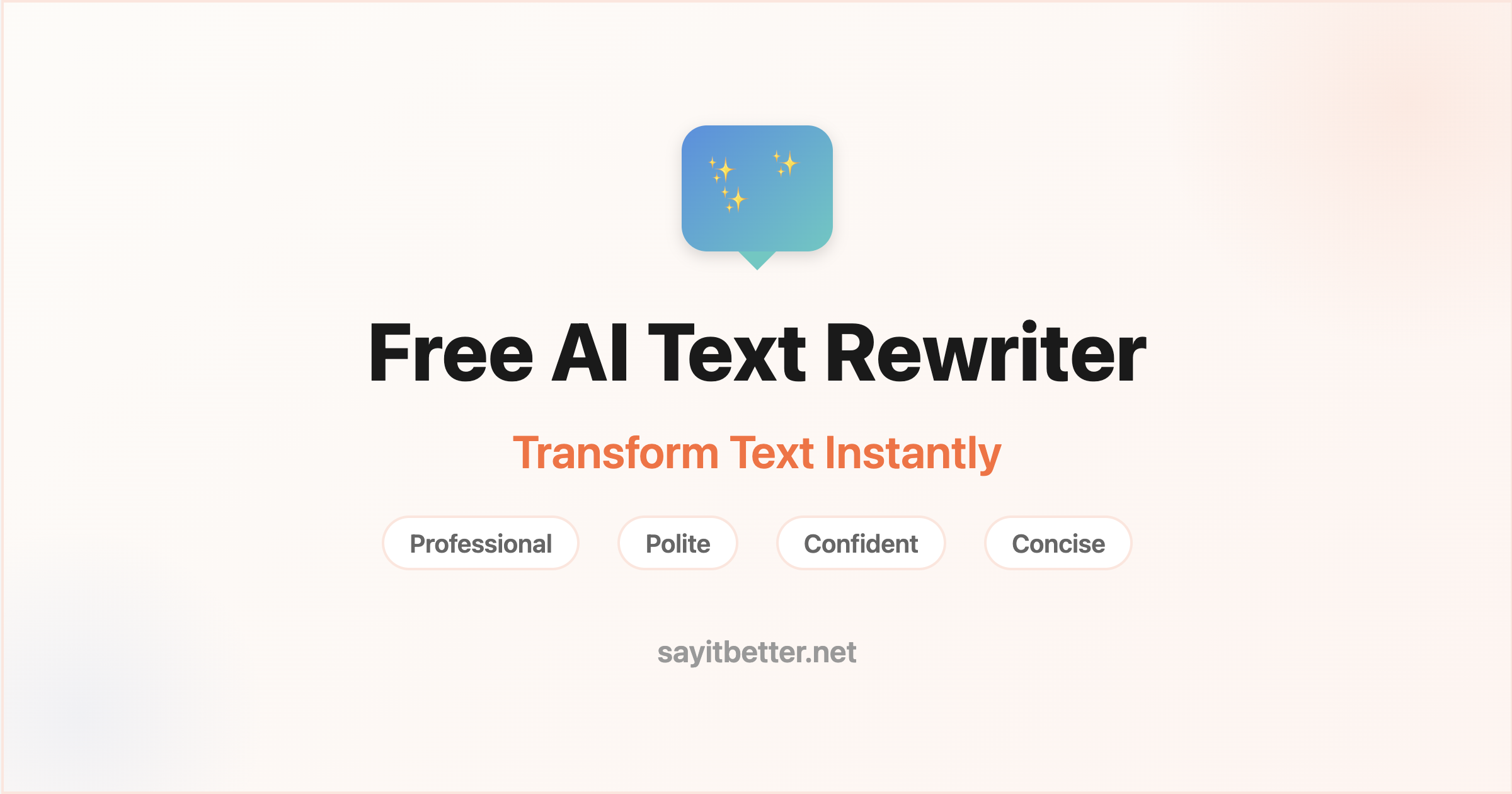 SayItBetter - Main product screenshot demonstrating key features and user interface