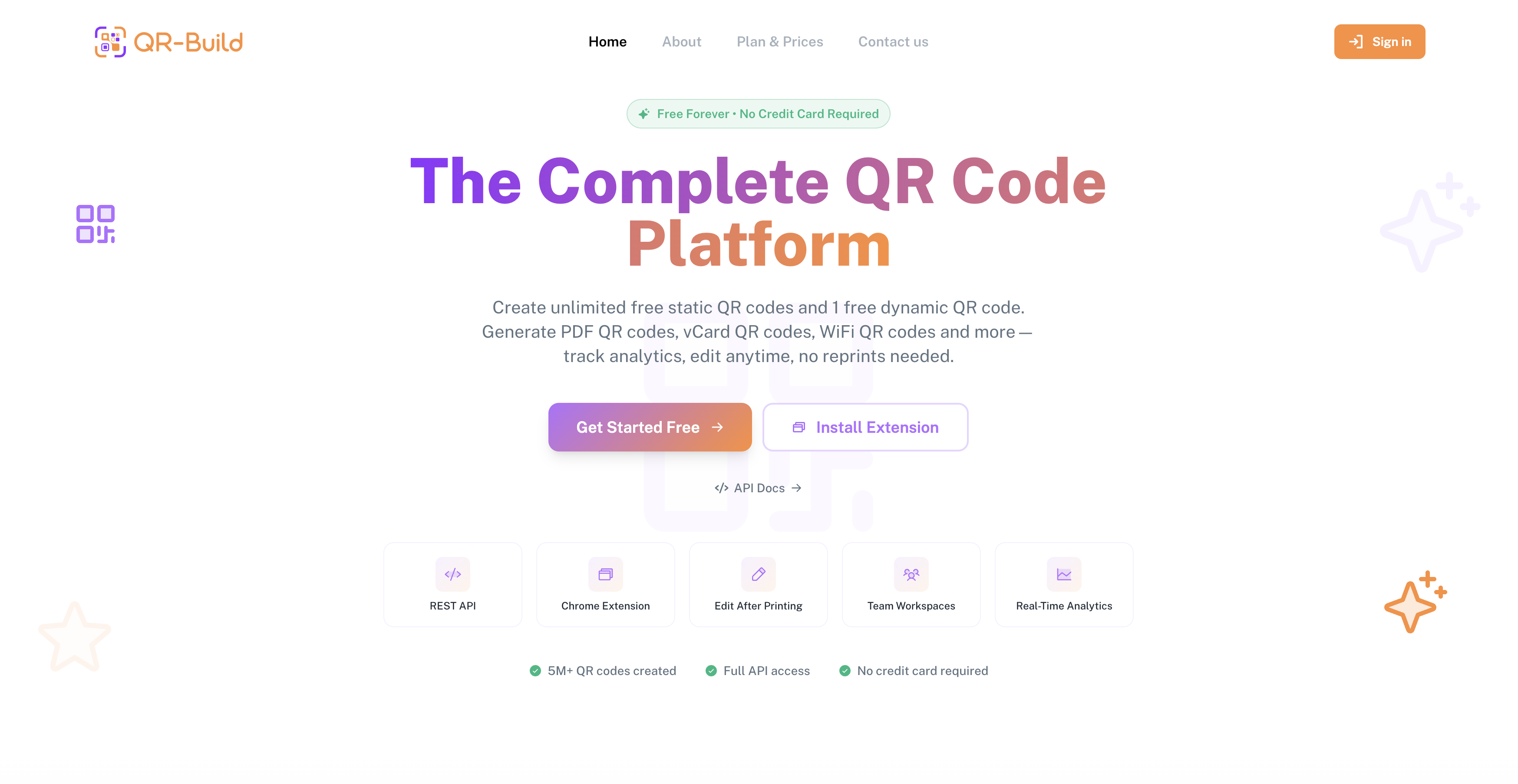 QR Build - QRs for Modern Businesses - Main product screenshot demonstrating key features and user interface