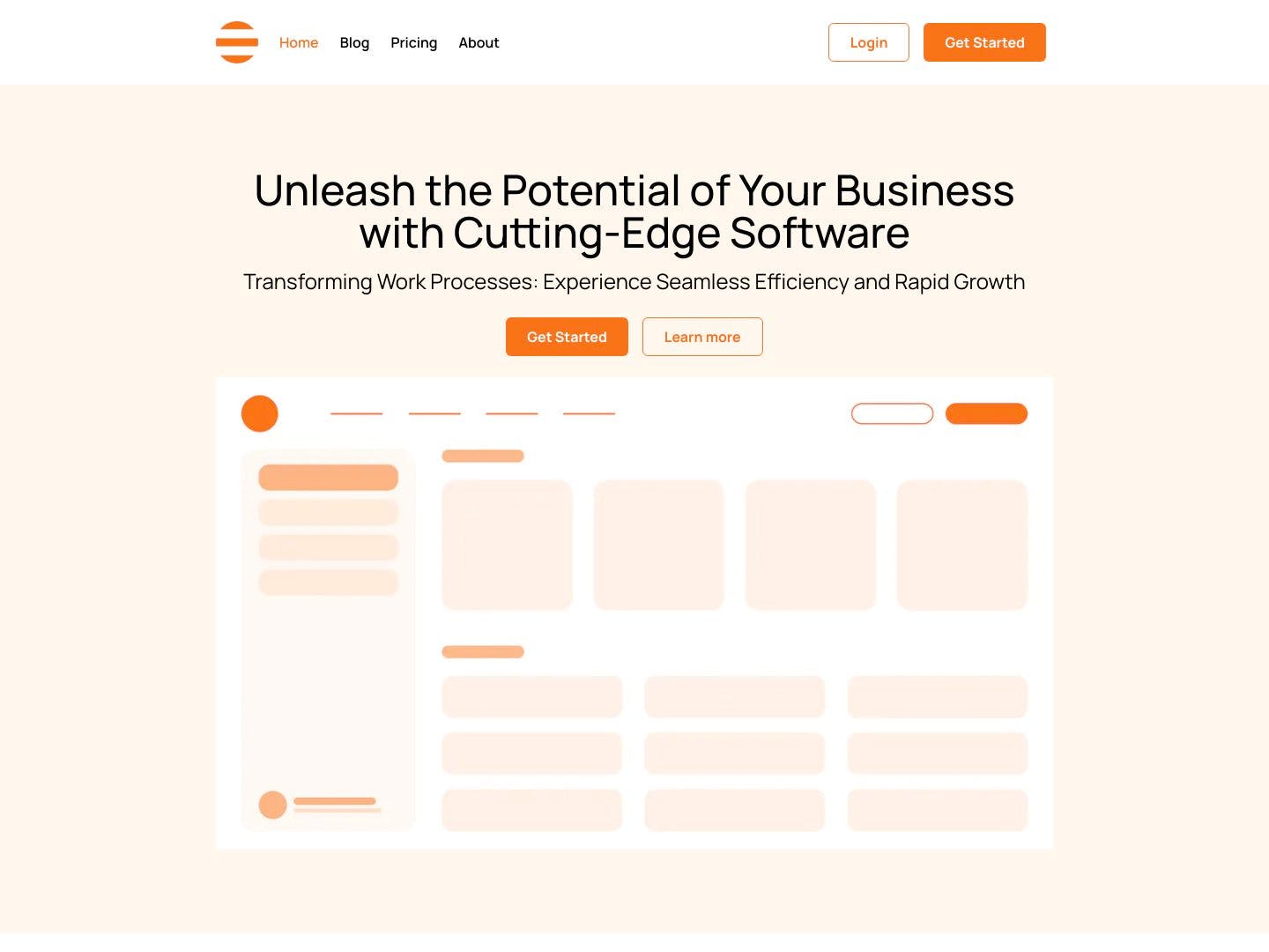 Minimal SaaS landing page template media 1