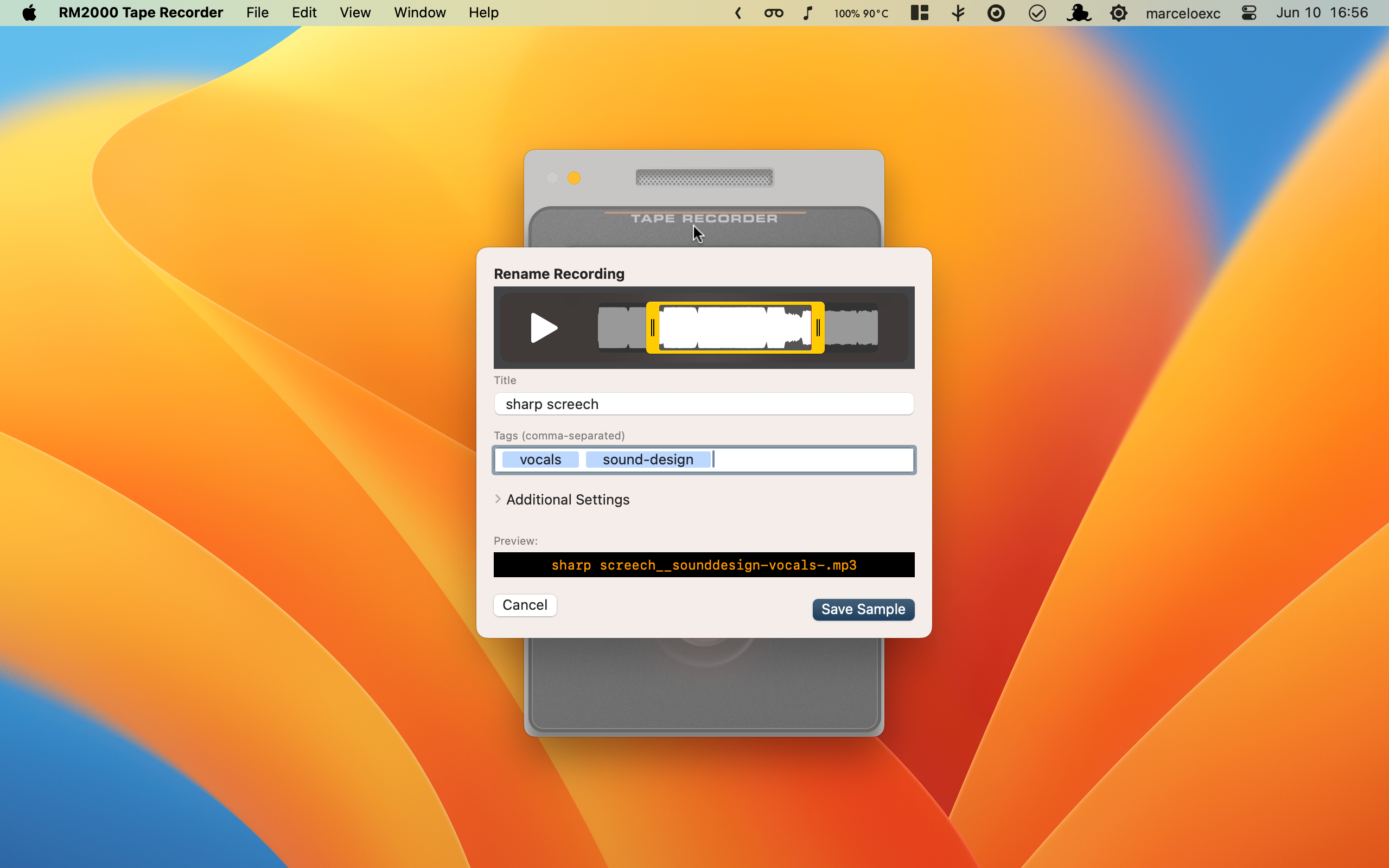 Media Perakam pita RM2000 - Ubah Mac anda menjadi sampler audio 5