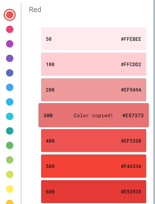 Material Color Selector