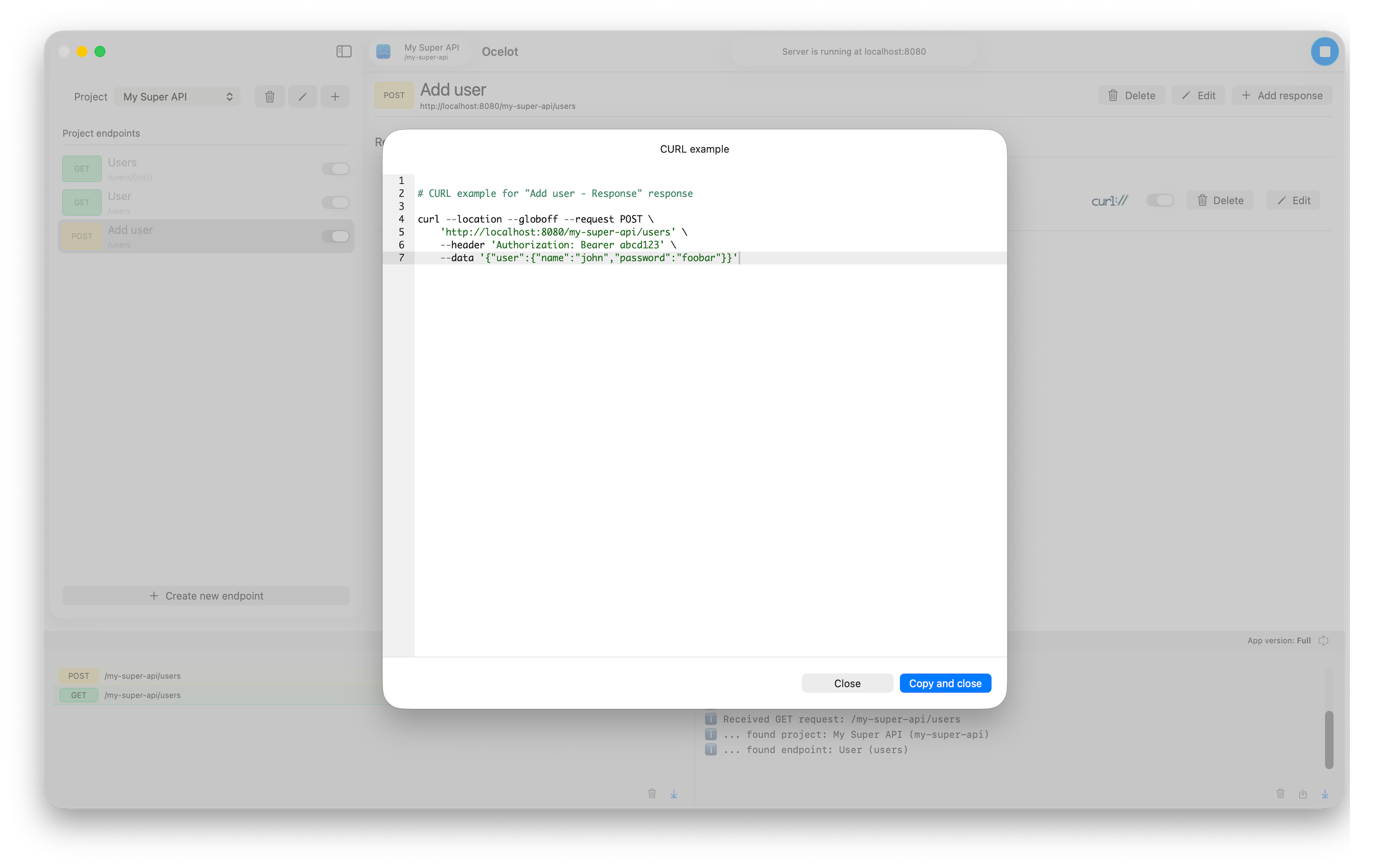 Ocelot API Mocker - Screenshot 3 showing product features and functionality