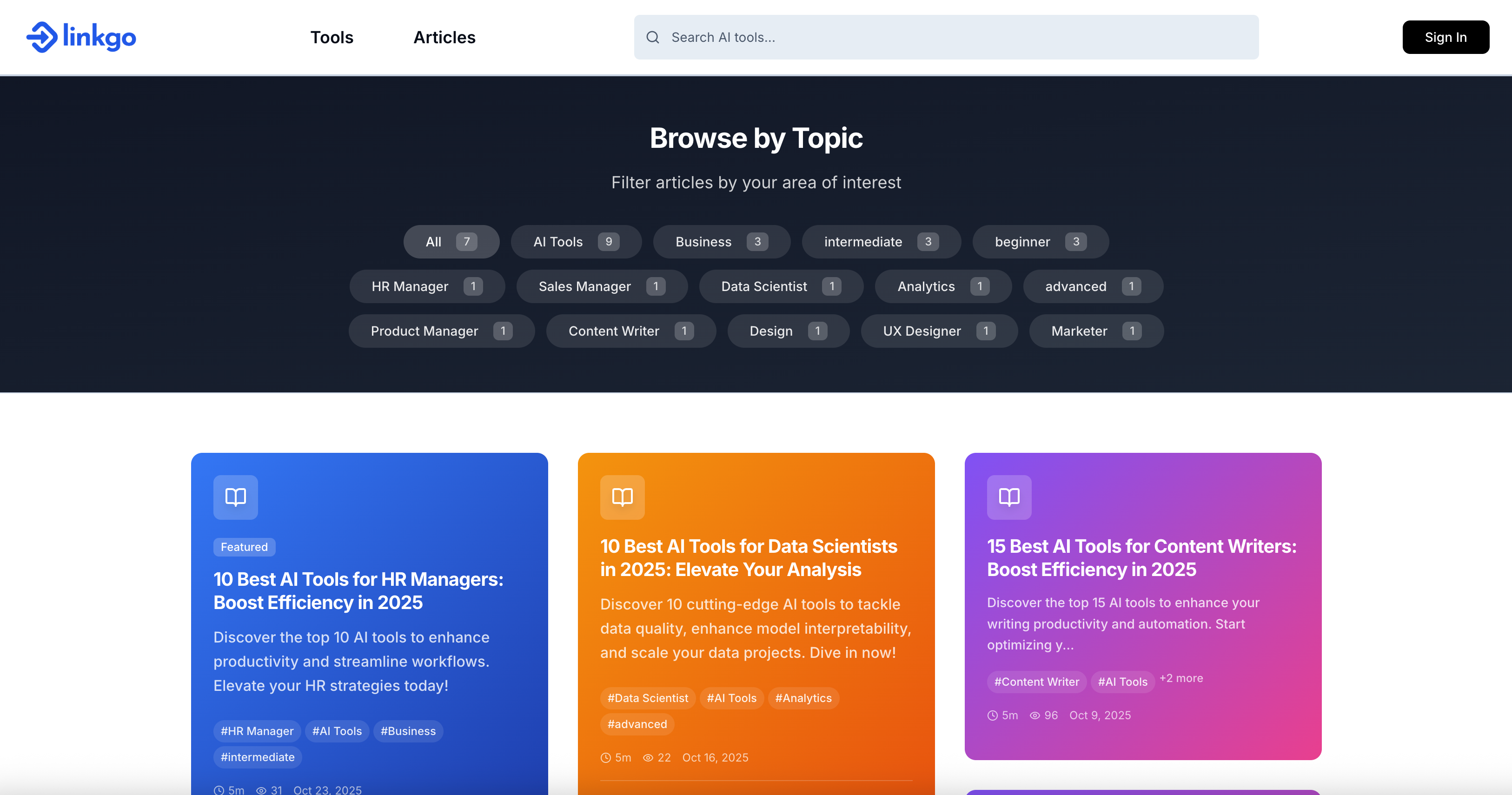 linkgo.dev - Your AI Tools Discovery Hub gallery image