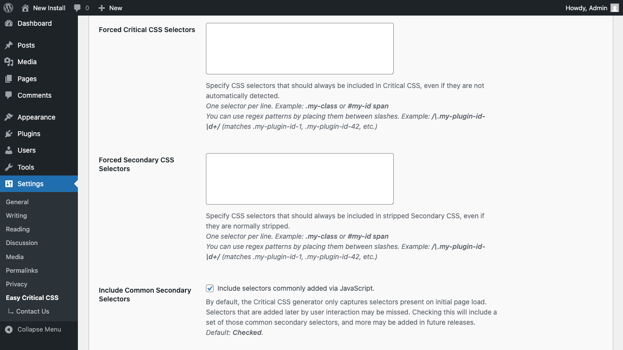 Easy Critical CSS - Screenshot 3 showing product features and functionality