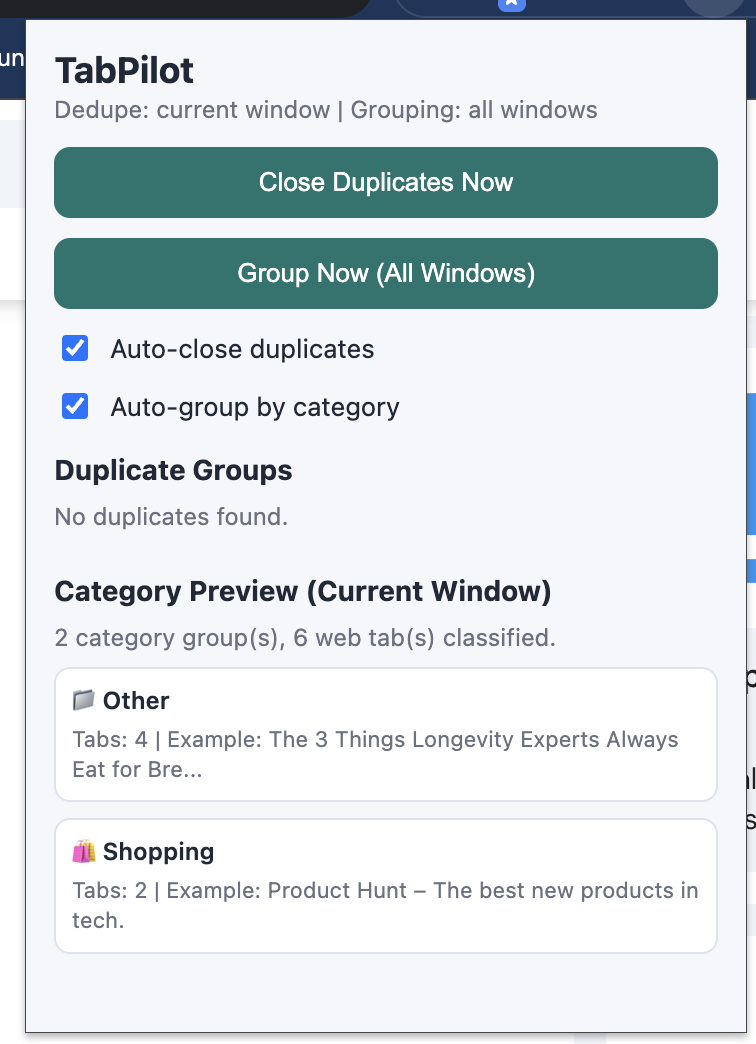 TabPilot - Screenshot 2 showing product features and functionality