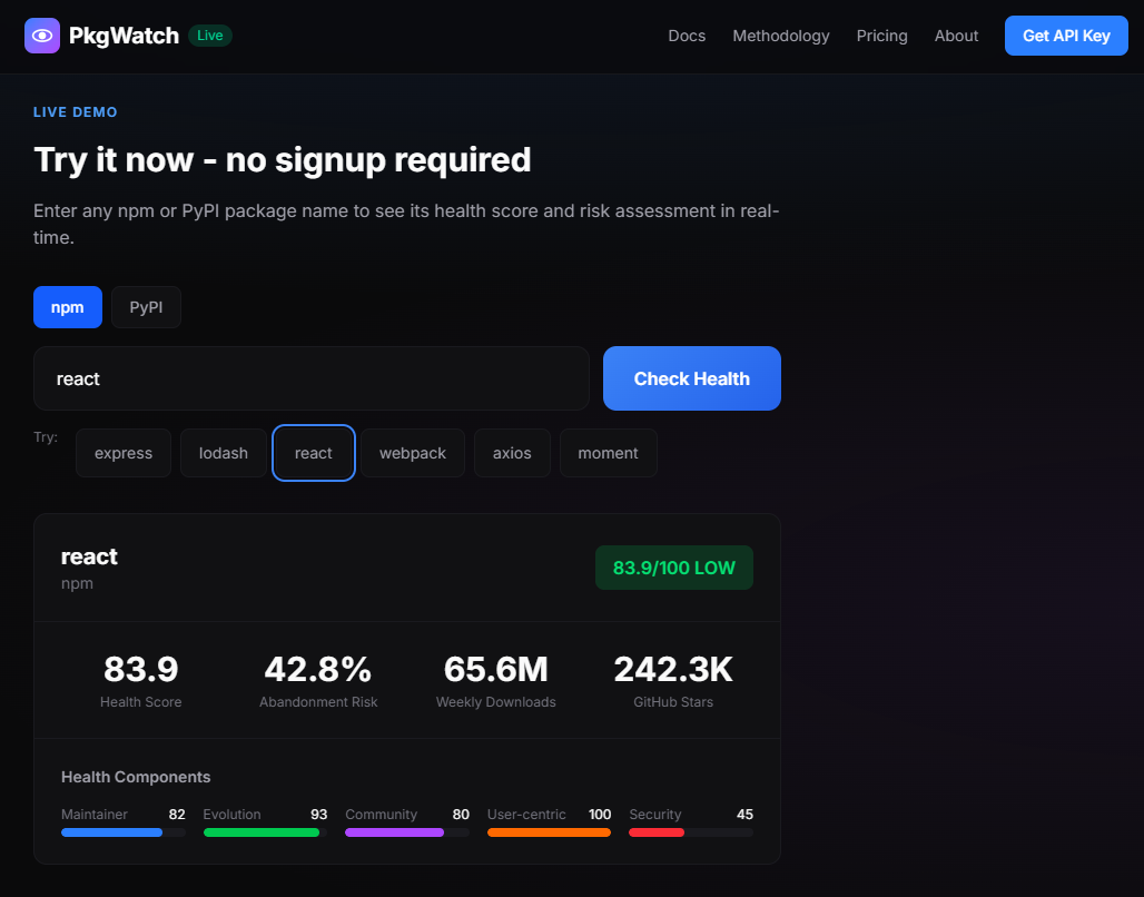 PkgWatch gallery image