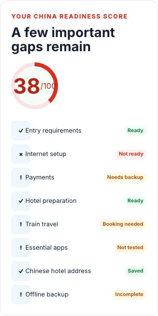 China Trip Readiness Checker gallery image