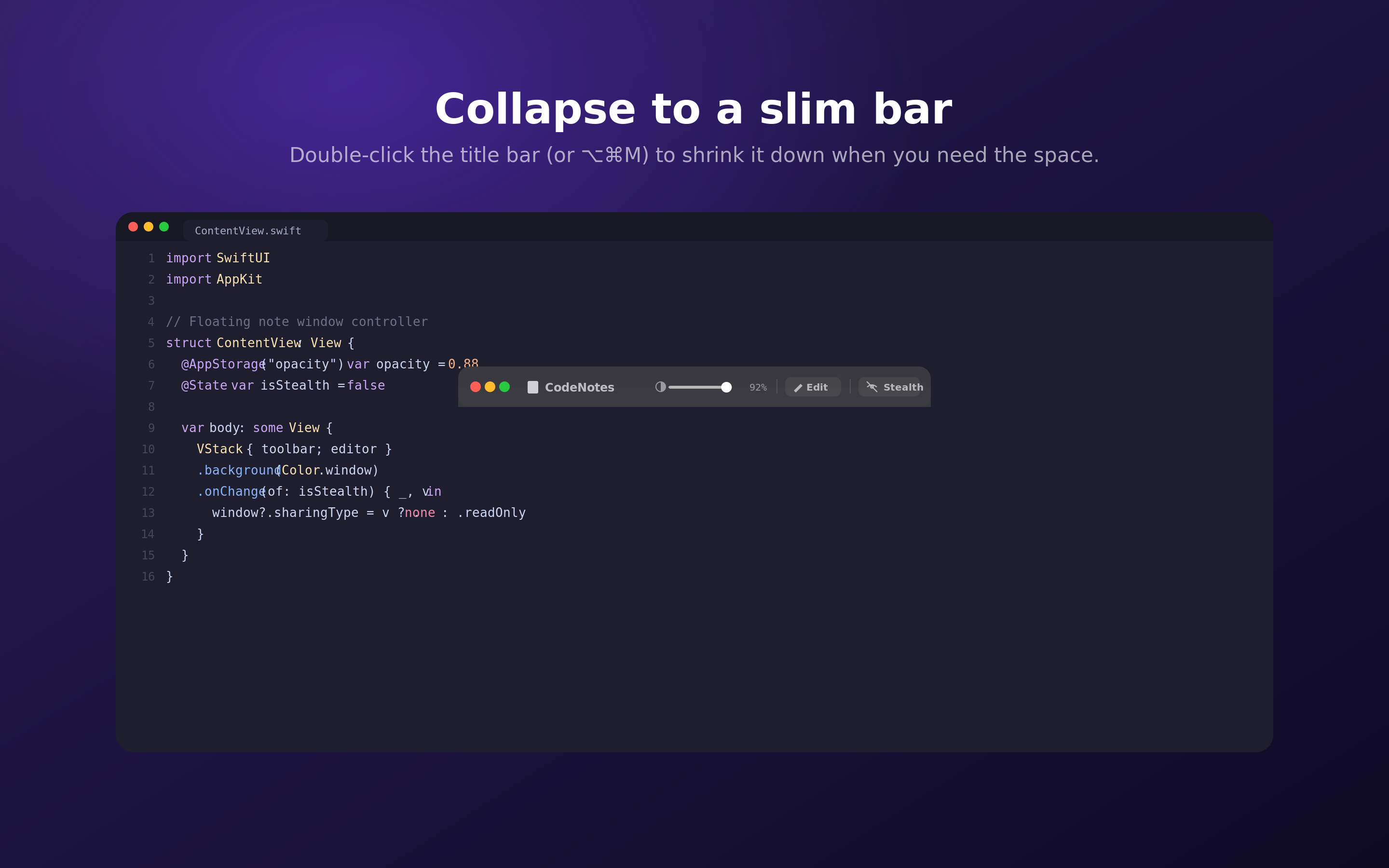 CodeNotes | The Stealth Floating Notepad gallery image
