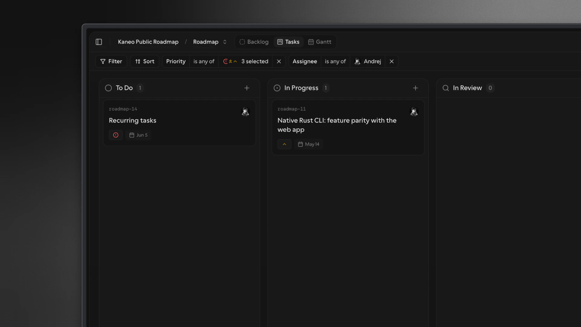 Kaneo screenshot 2