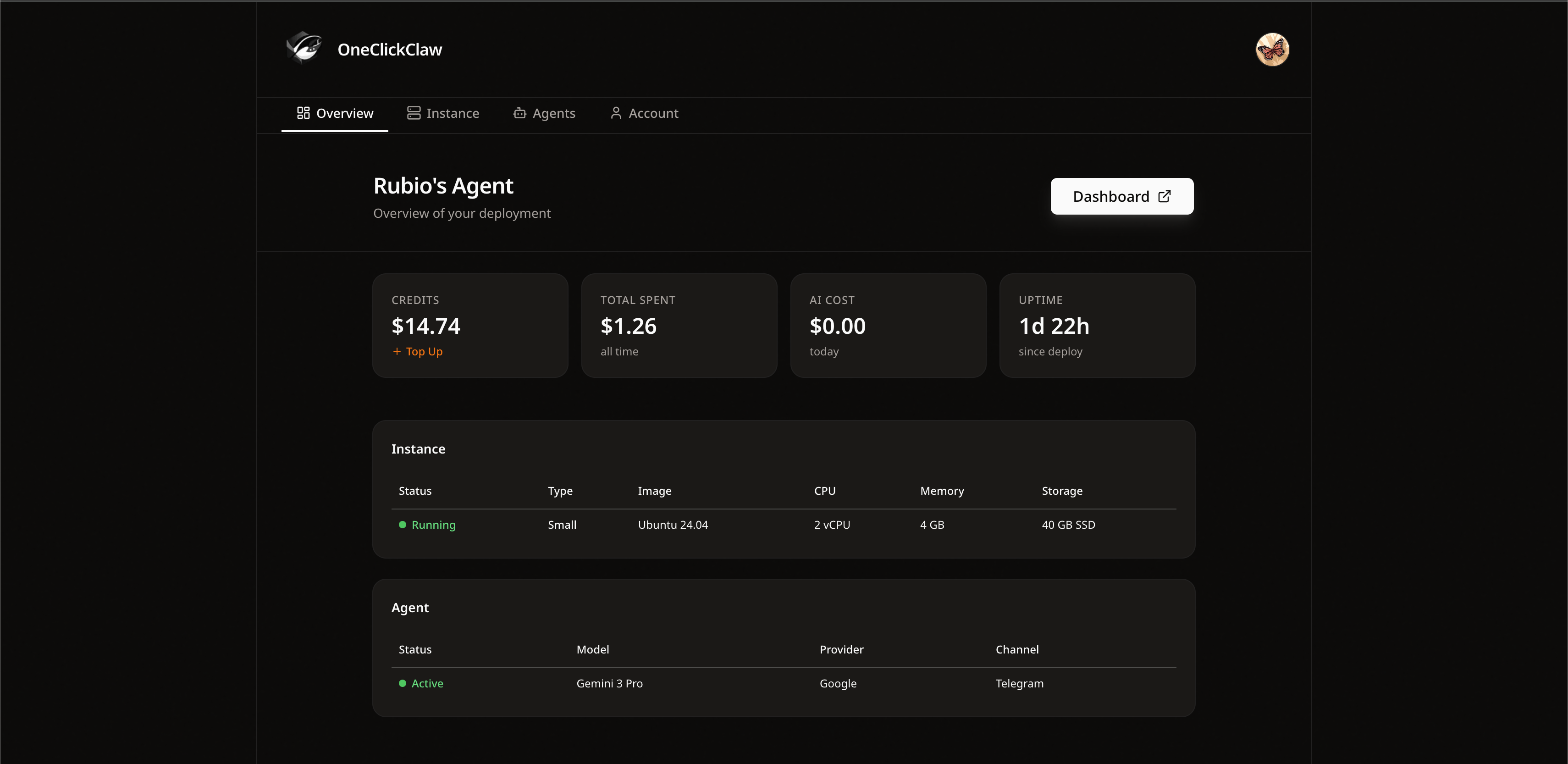 OneClickClaw - Screenshot 3 showing product features and functionality