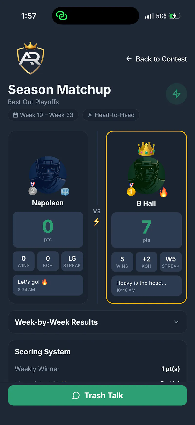 ArchRivals Fantasy Football App screenshot 11