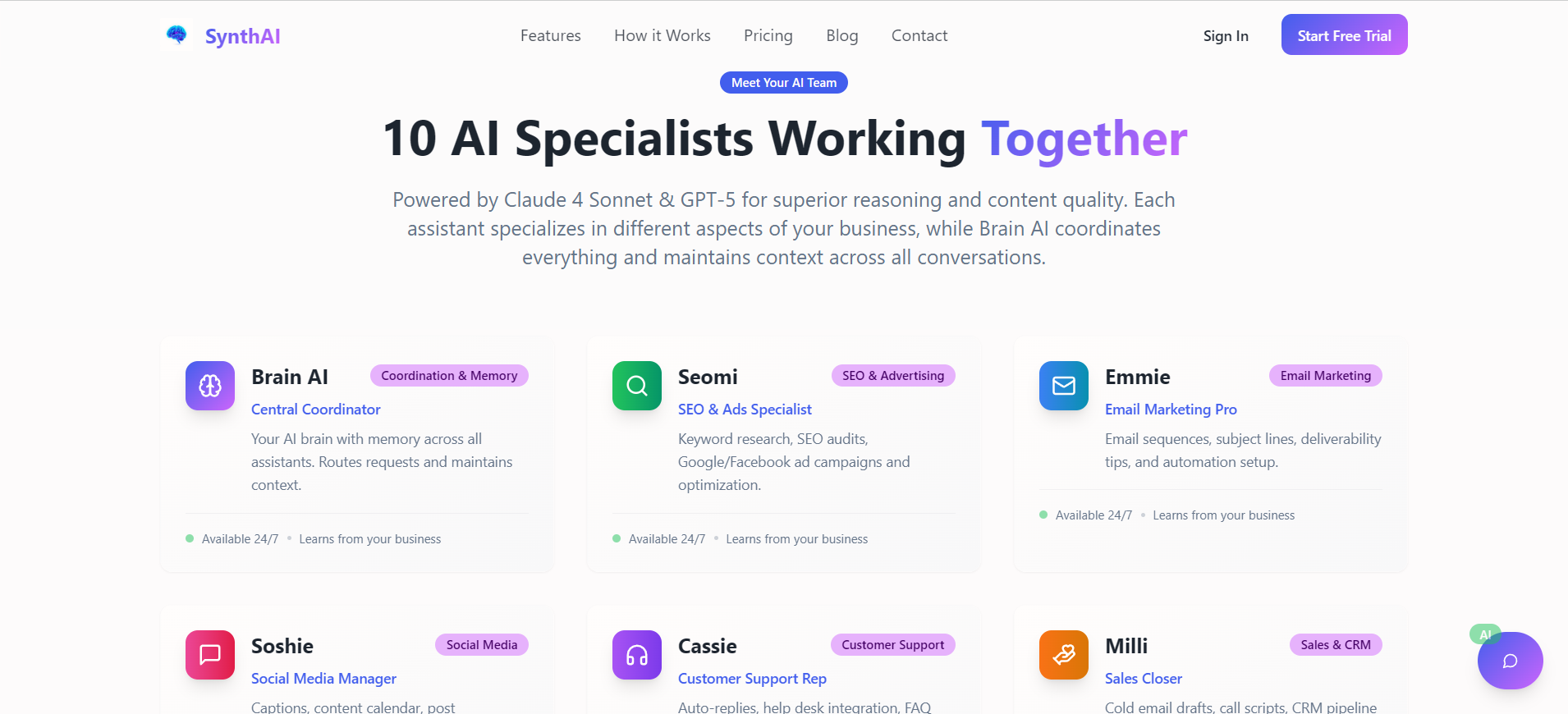 Média Équipe AI - Votre équipe de croissance 24/7 de l'IA - Remplacez 10 outils par une équipe d'IA qui développe votre entreprise 3