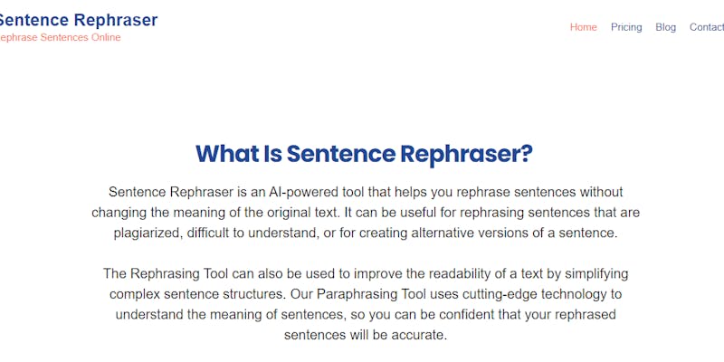 Sentence Rephraser - Rephrase Sentences Online | Product Hunt