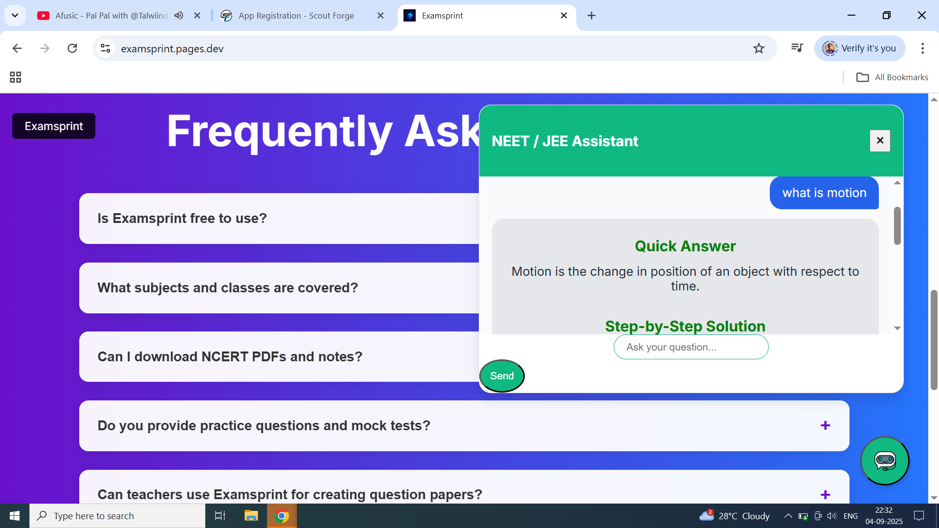 Mídia 5 de Examesprint - Solução de estudo de uma parada para estudo