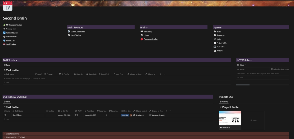 Ultimate Second Brain in Notion