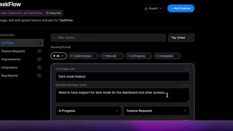 Featurio screenshot 1 (video preview)