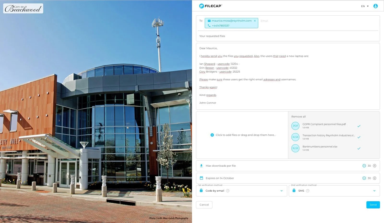 Filekap - (Büyük) eklerle e-postaları güvenli bir şekilde gönderin ve alın medya 2