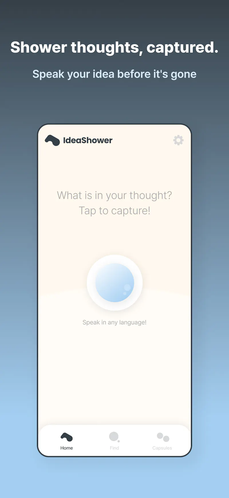 Idea Shower: AI voice journal screenshot 1