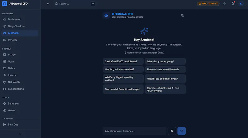 AI Personal CFO screenshot 2