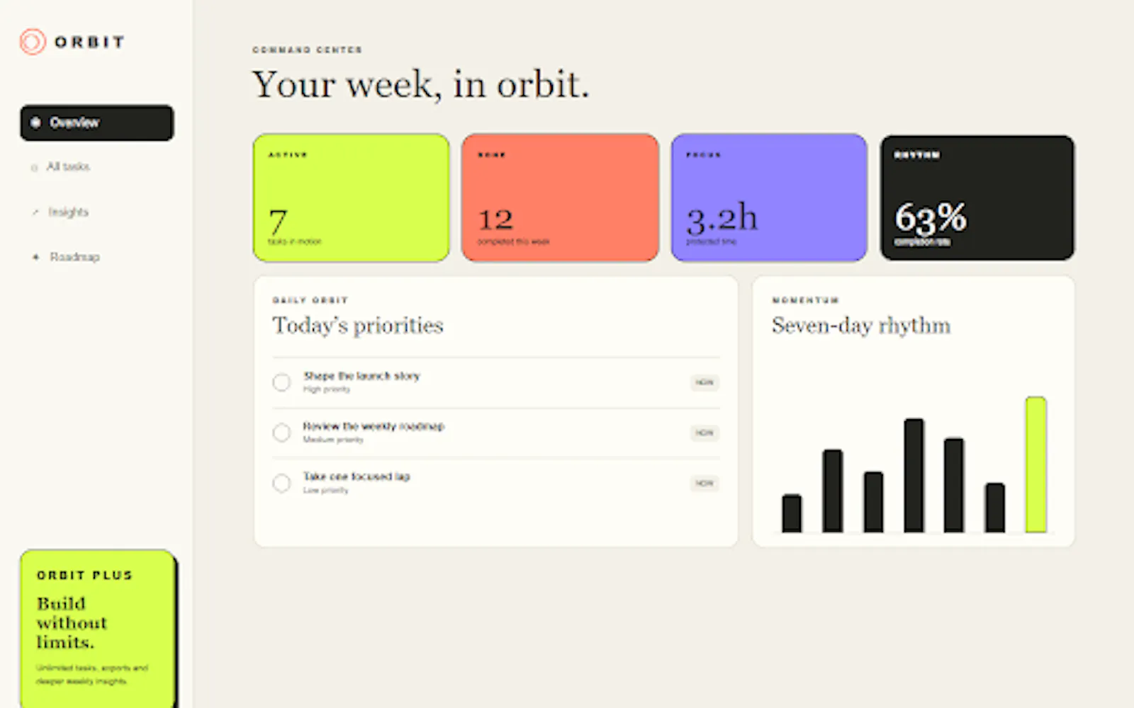 Orbit — Personal Command Center screenshot 2