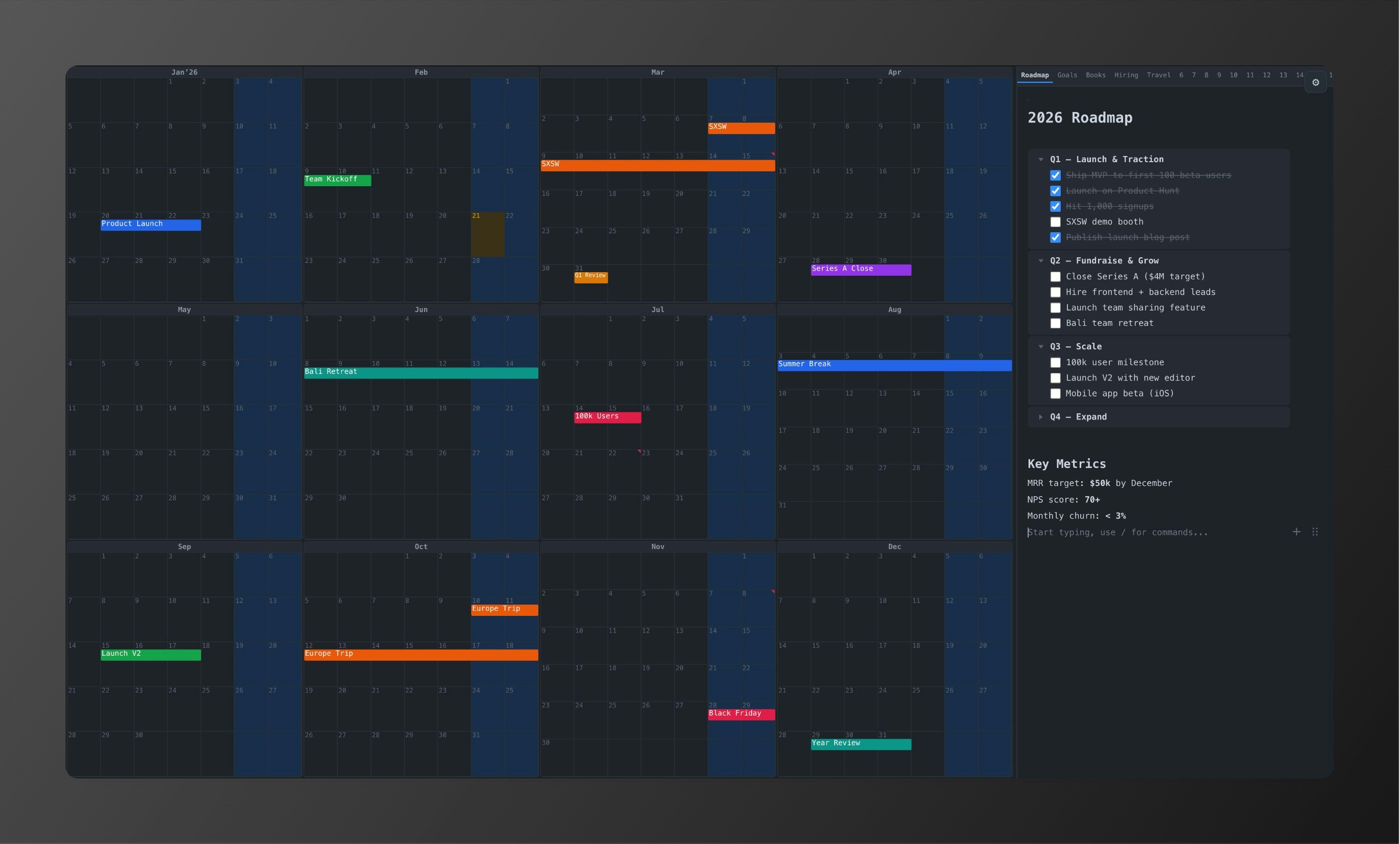Decavu: A multi-year calendar with notes gallery image