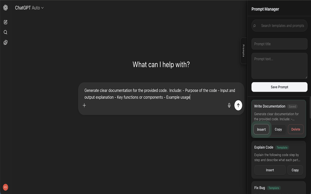 ChatGPT Prompt Manager media 3