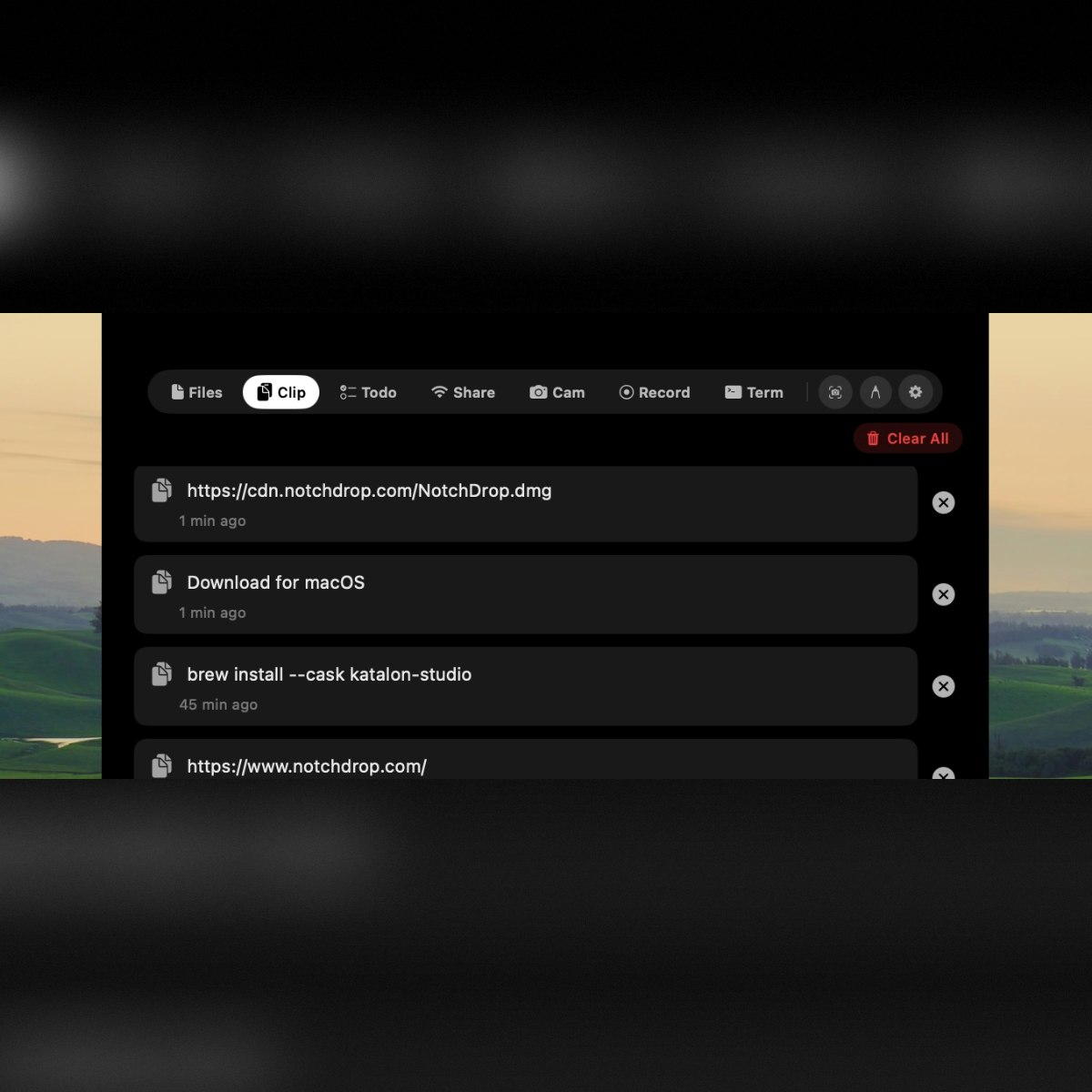 NotchDrop - Screenshot 4 showing product features and functionality