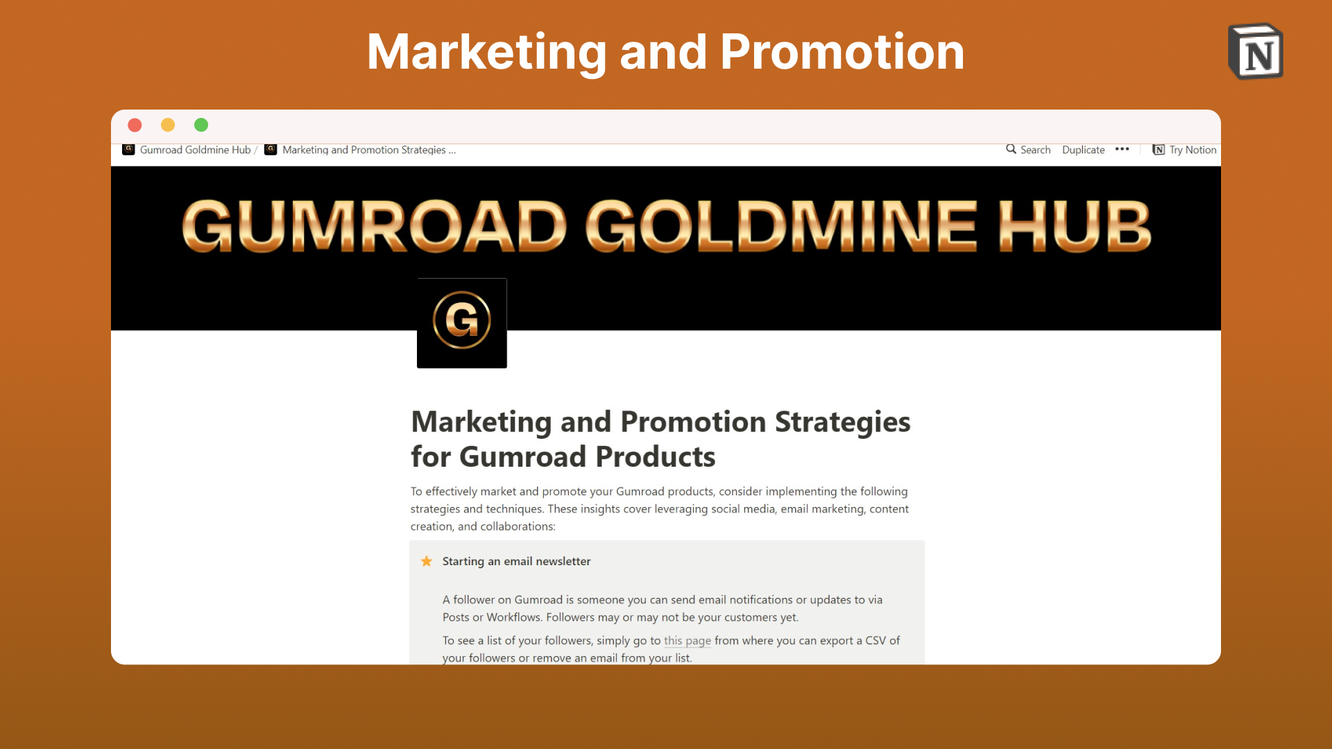 Gumroad Goldmine Hub media 7