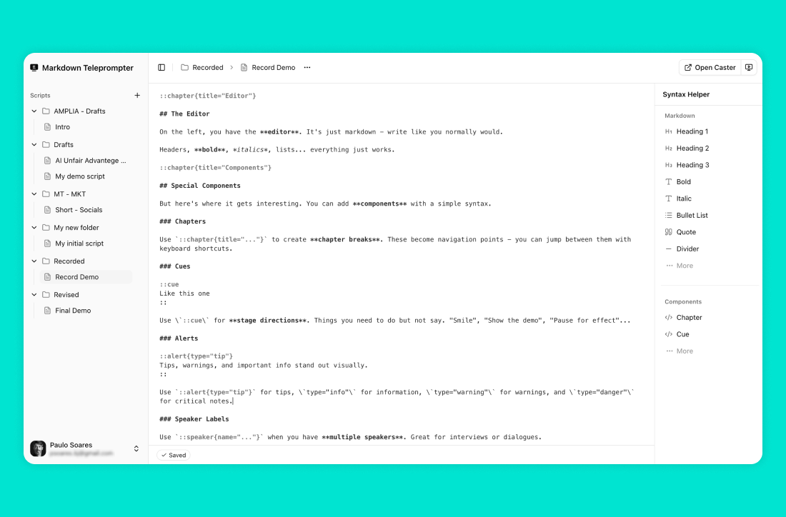 Markdown Teleprompter gallery image