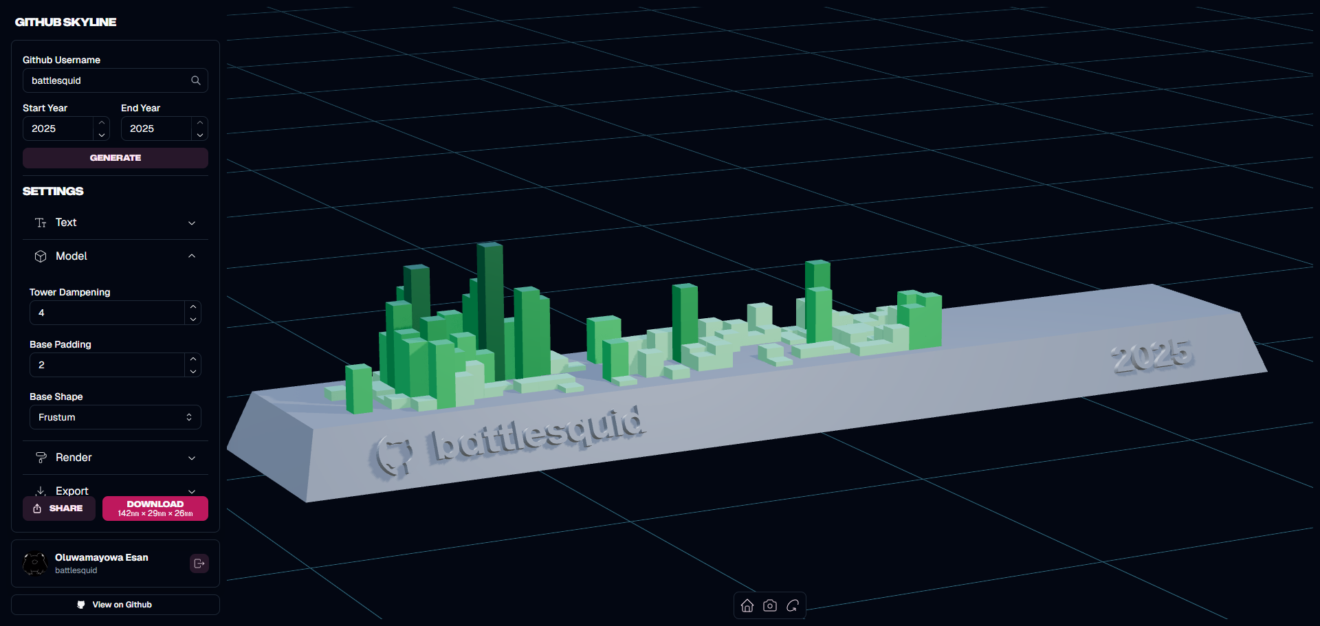Media Github Skyline - Buat, edit, dan kongsi kisah sumbangan 3D anda 1