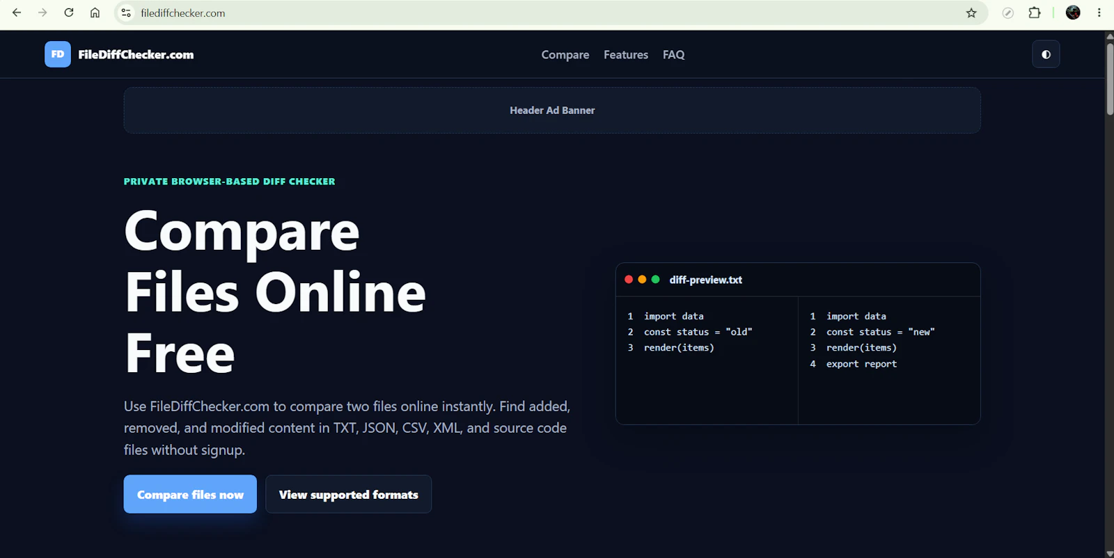 FileDiffChecker.com screenshot 1