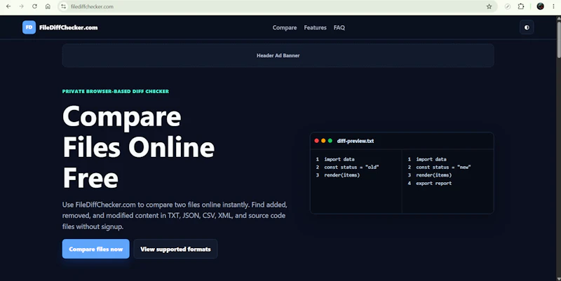 FileDiffChecker.com screenshot 1