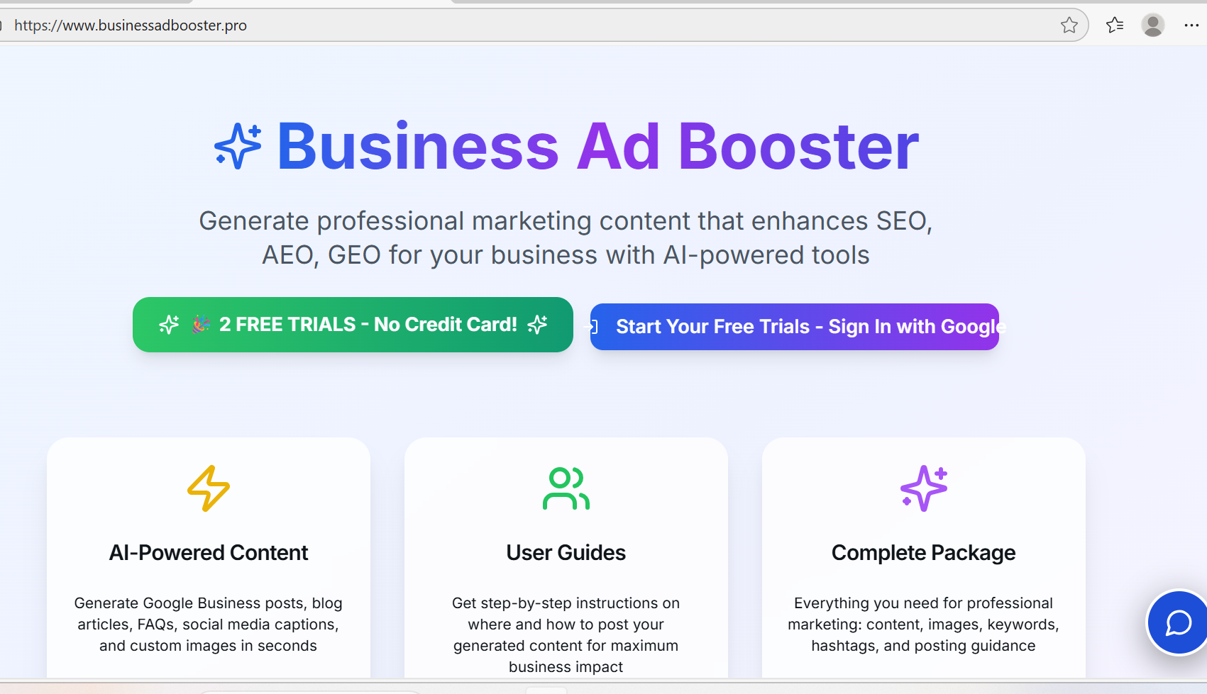 وسائط BusinessAdBooster - أداة الذكاء الاصطناعي التي تعزز رؤية عملك في دقائق. 1