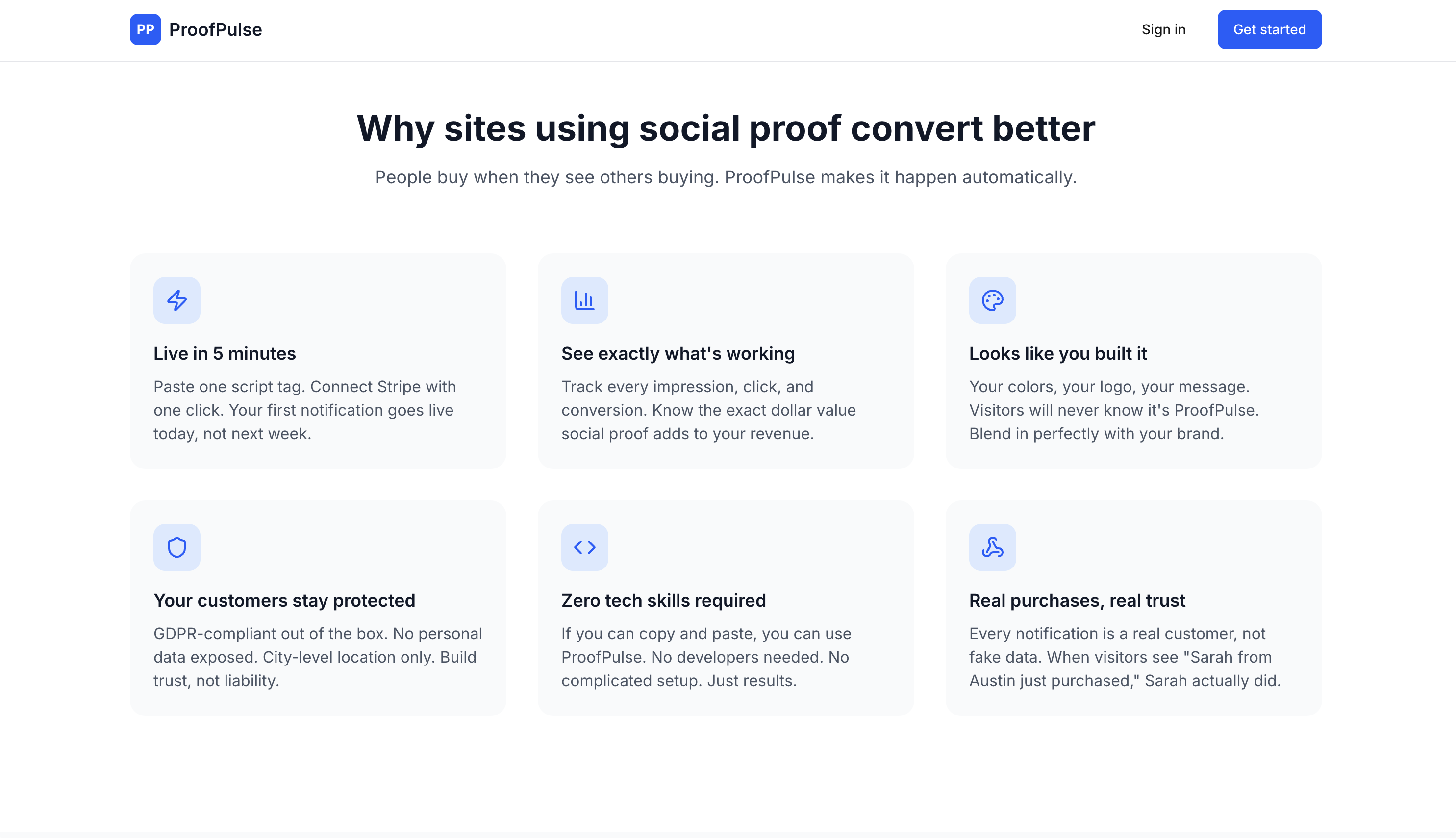 ProofPulse - Screenshot 3 showing product features and functionality