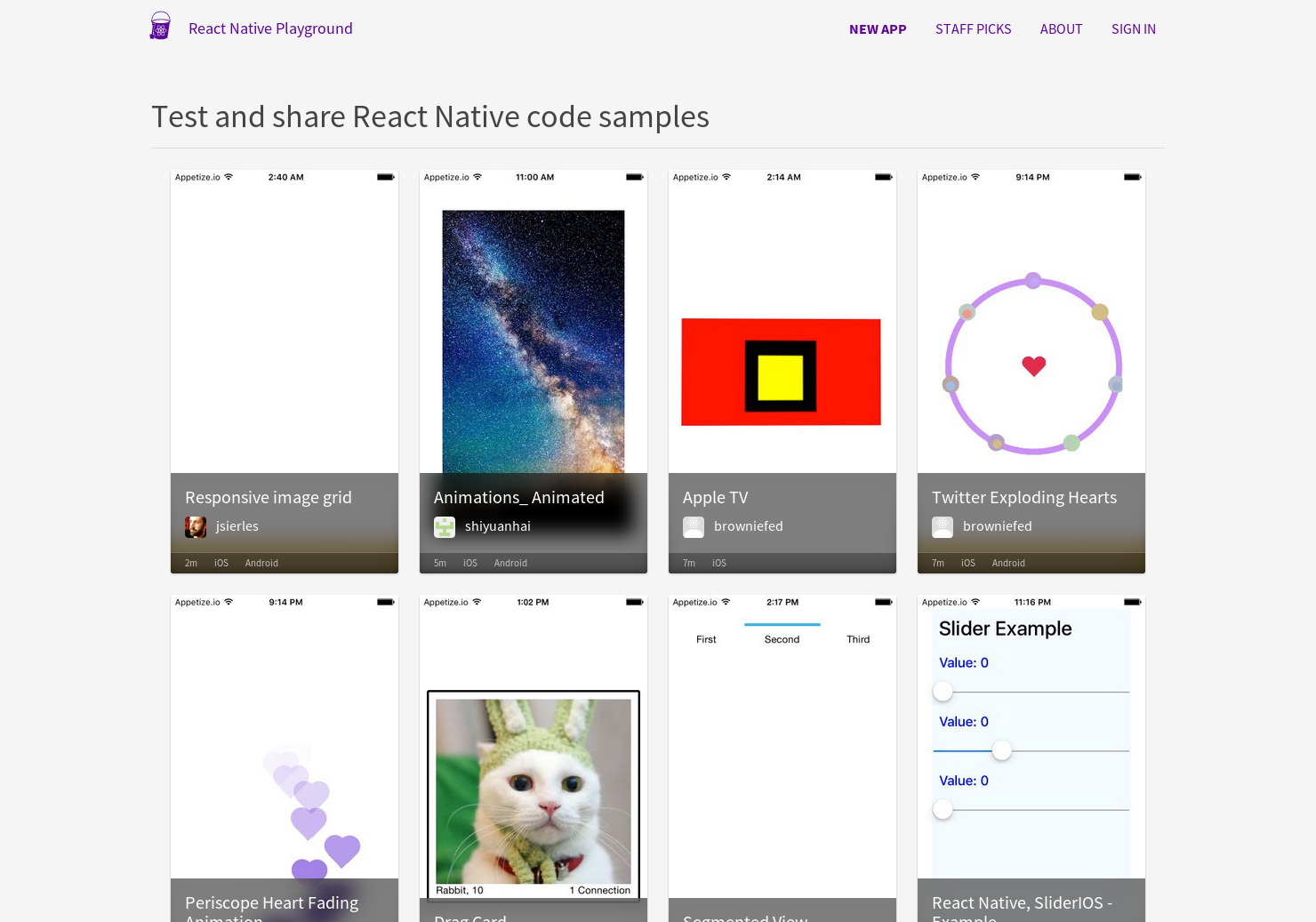 React Native Playground