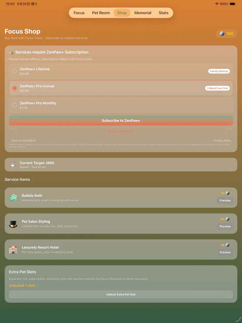 ZenPaw: Focus Timer & Cute Pet screenshot 8