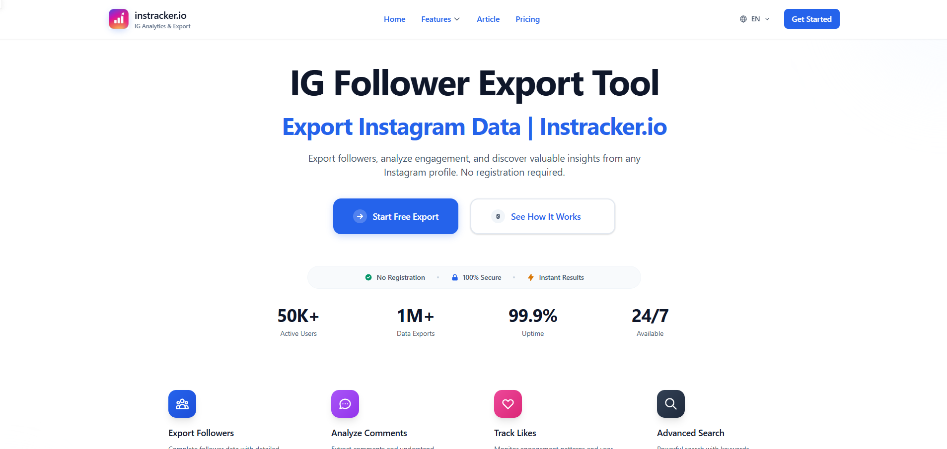 IG Follower Export Tool - instracker.io gallery image