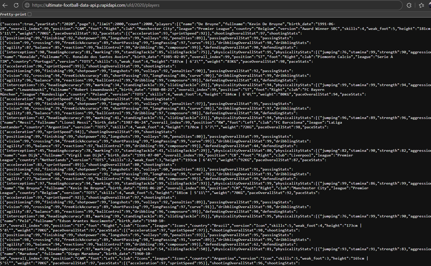Ultimate Football Data API gallery image