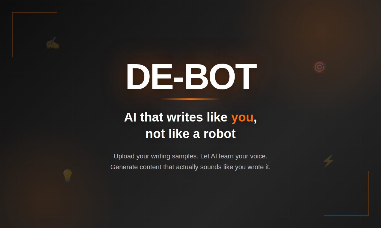 DE-BOT - Main product screenshot demonstrating key features and user interface