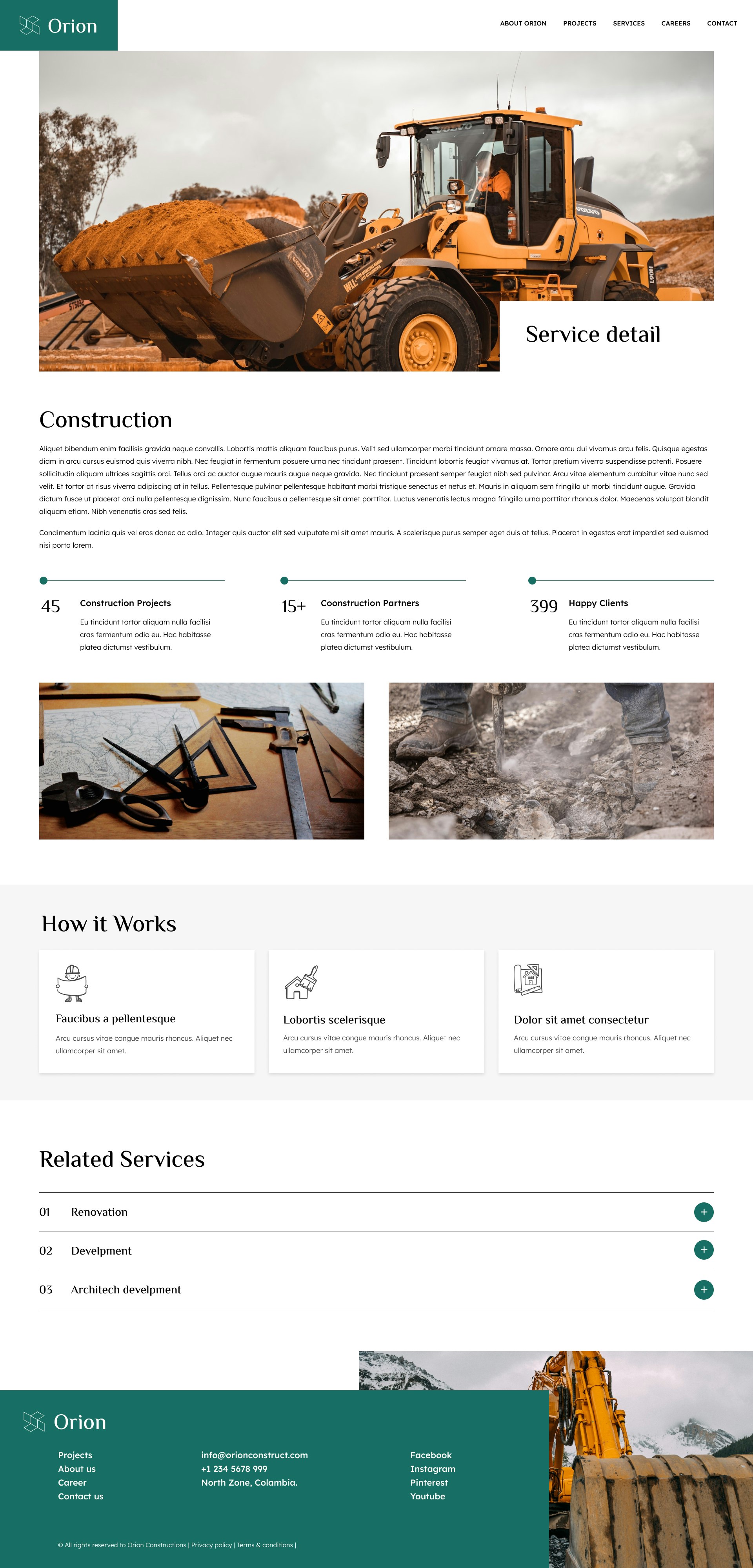 Mídia 5 de Modelo HTML do Site de Construção Orion