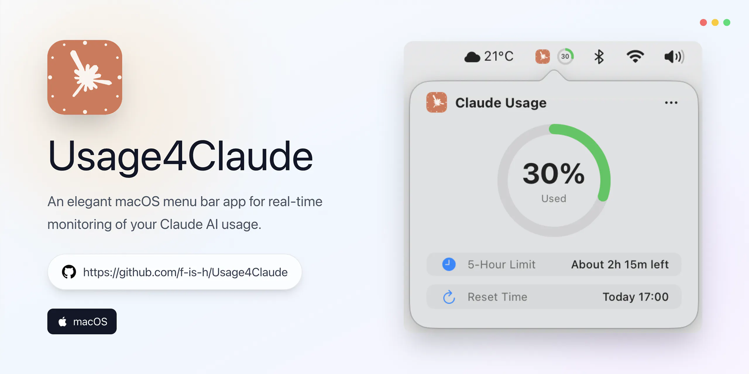 Usage4Claude: Monitor Your Claude AI Usage Right from Your Mac Menu Bar ...
