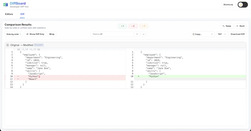 DiffBoard screenshot 3