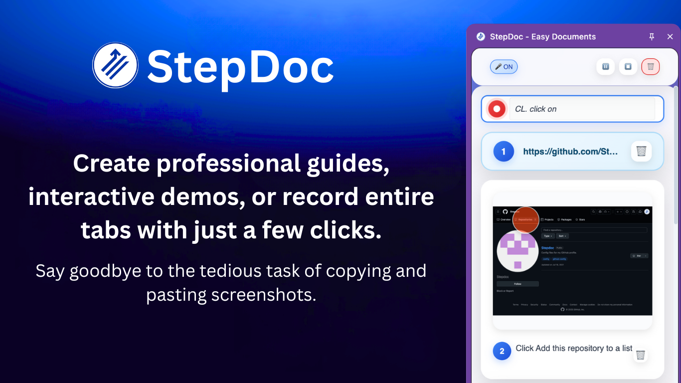 StepDoc - Main screenshot showing features and interface